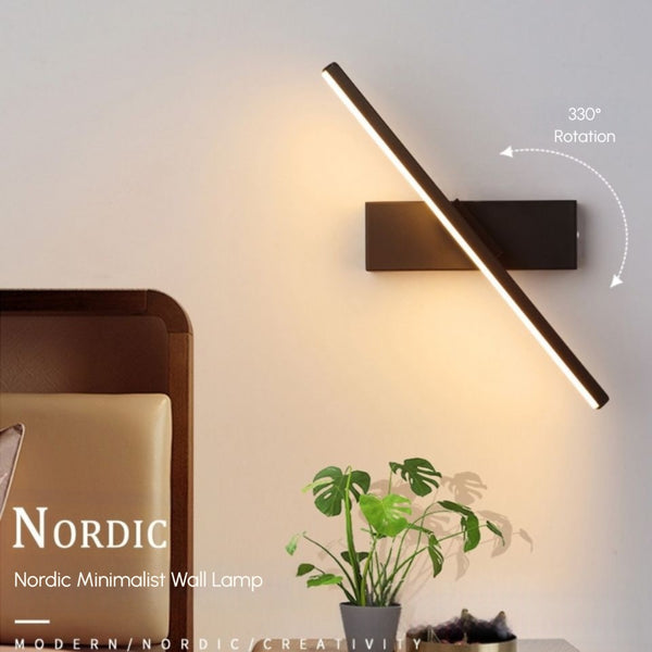 Minimalist Rotating LED Bedside Wall Lamp