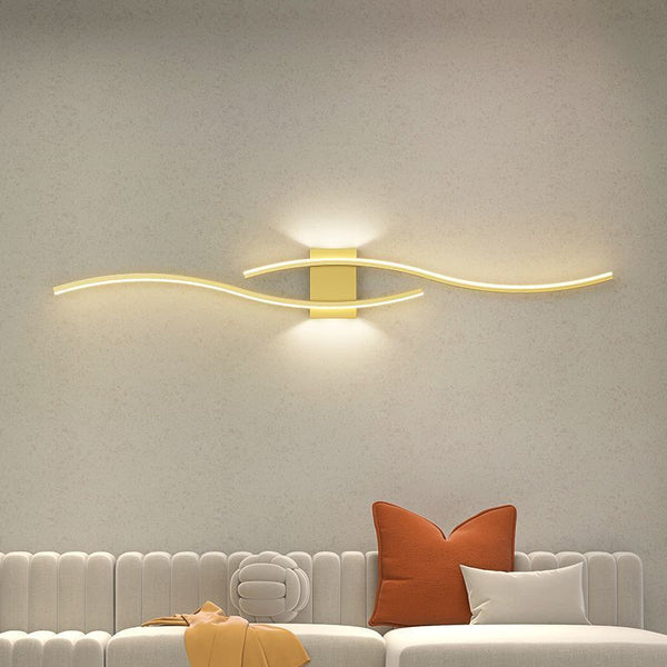 New Minimalist Line Wall Lamp Nordic Internet Celebrity Living Room Background Wall Grille Lamp Modern Minimalist Bedroom Bedside Lamp