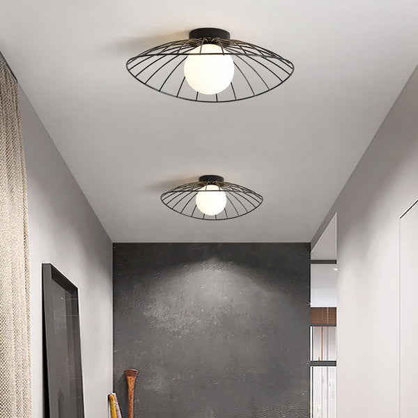 Nordic Balcony Lamp, Straw Hat, Ceiling Lamp, Modern Simple Indoor Cloakroom, Light Luxury Entrance Hall, Corridor Aisle