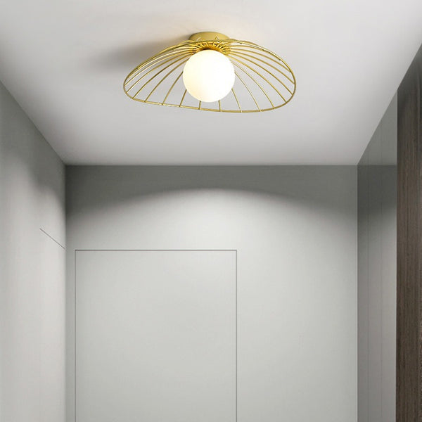 Nordic Balcony Lamp, Straw Hat, Ceiling Lamp, Modern Simple Indoor Cloakroom, Light Luxury Entrance Hall, Corridor Aisle