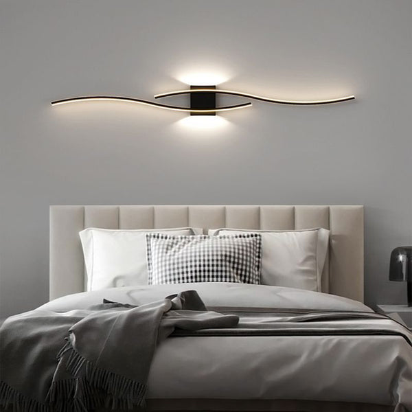 New Minimalist Line Wall Lamp Nordic Internet Celebrity Living Room Background Wall Grille Lamp Modern Minimalist Bedroom Bedside Lamp
