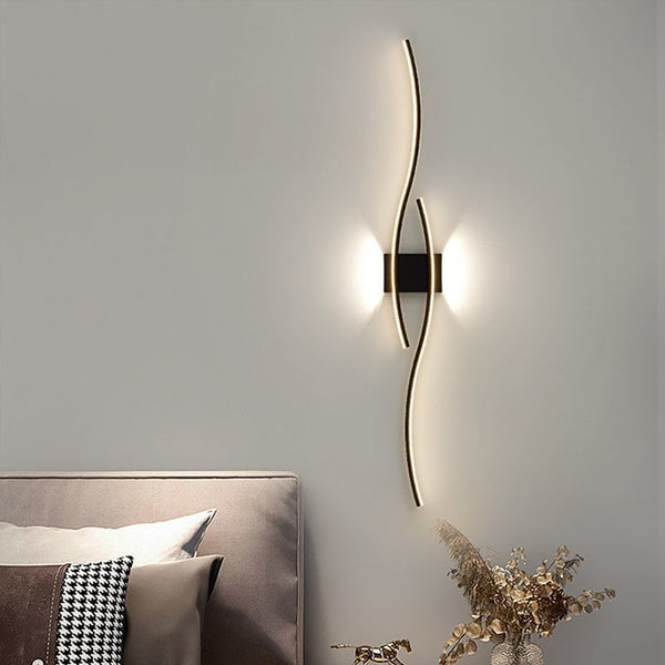 New Minimalist Line Wall Lamp Nordic Internet Celebrity Living Room Background Wall Grille Lamp Modern Minimalist Bedroom Bedside Lamp