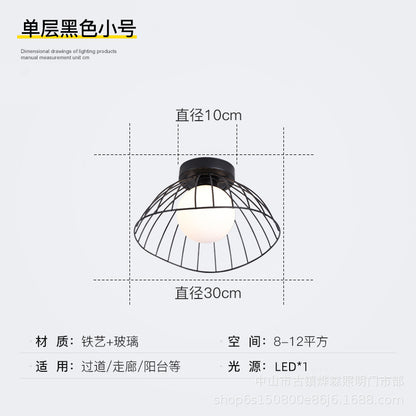 Nordic Balcony Lamp, Straw Hat, Ceiling Lamp, Modern Simple Indoor Cloakroom, Light Luxury Entrance Hall, Corridor Aisle