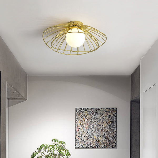 Nordic Balcony Lamp, Straw Hat, Ceiling Lamp, Modern Simple Indoor Cloakroom, Light Luxury Entrance Hall, Corridor Aisle