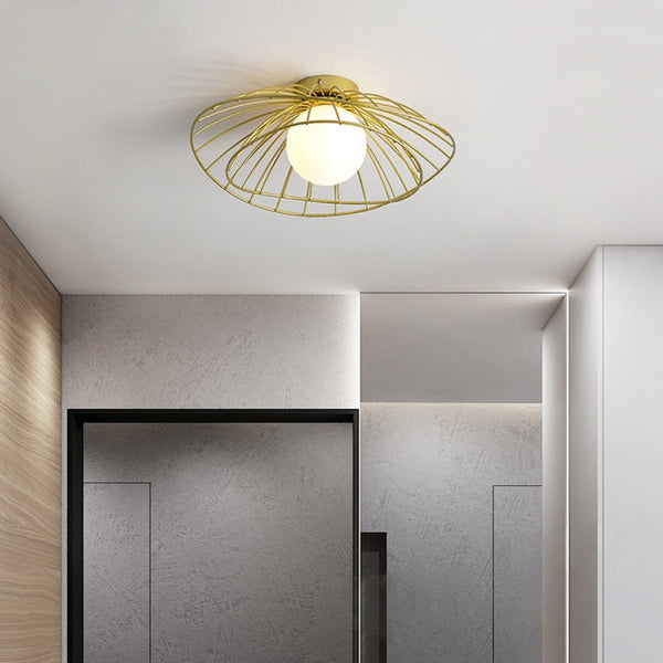 Nordic Balcony Lamp, Straw Hat, Ceiling Lamp, Modern Simple Indoor Cloakroom, Light Luxury Entrance Hall, Corridor Aisle